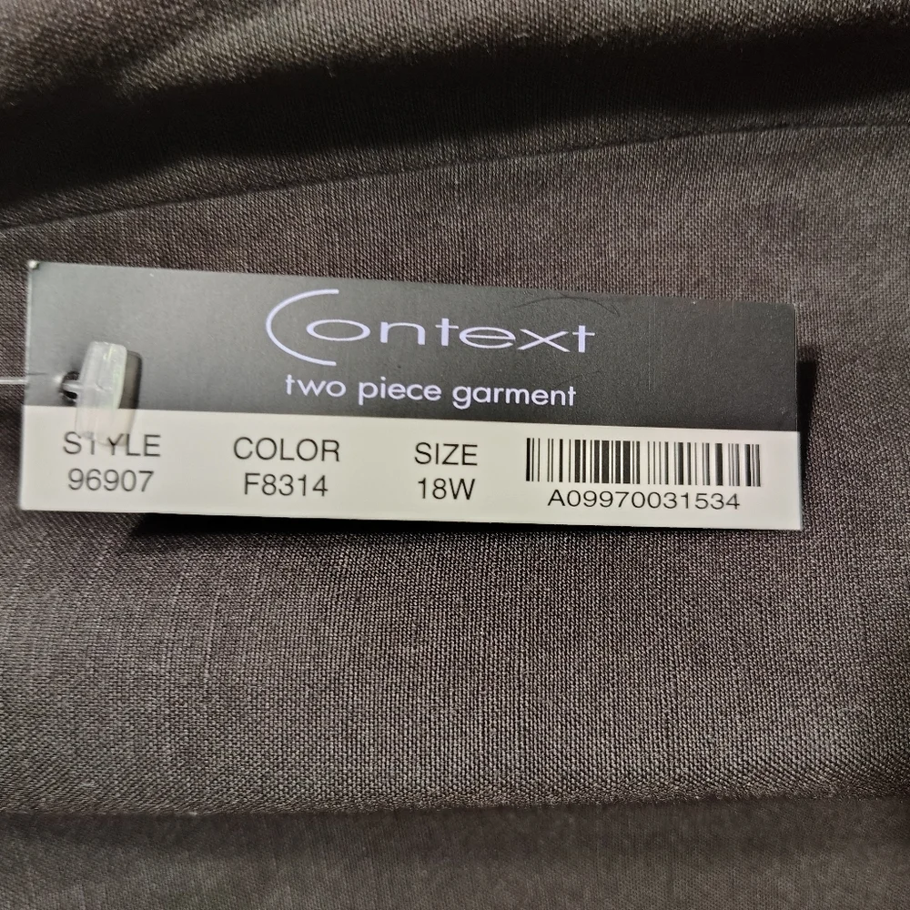Context Woman Brown Linen Blend 2PC Suit | Size 18W | NWT
